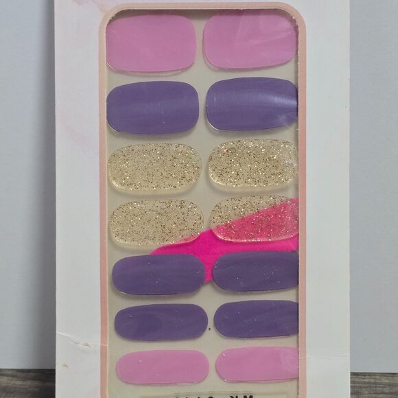🖤 3/$12 Purple, Lavender and Gold Glitter Nail Polish Strips - No UV Brand New - Picture 3 of 3